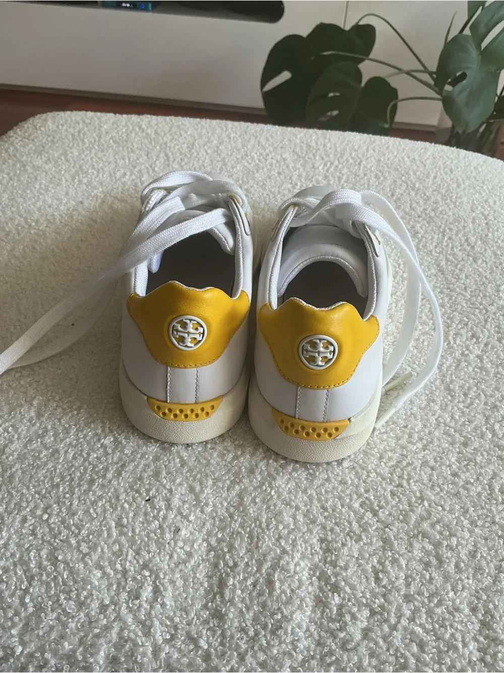 Tory Burch White and Yellow Women's Sneakers
